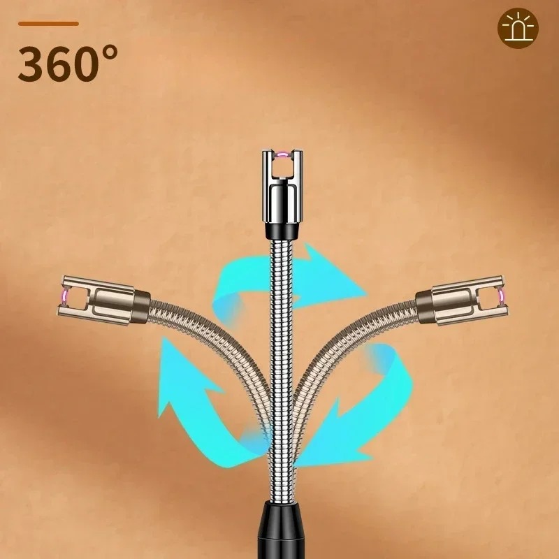 Arc Lighter USB Windproof Flameless 360° Electric Arc BBQ Lighter Plasma Ignition Long Kitchen Lighters Gas Lighter for Candle Gas Stove - Image 9